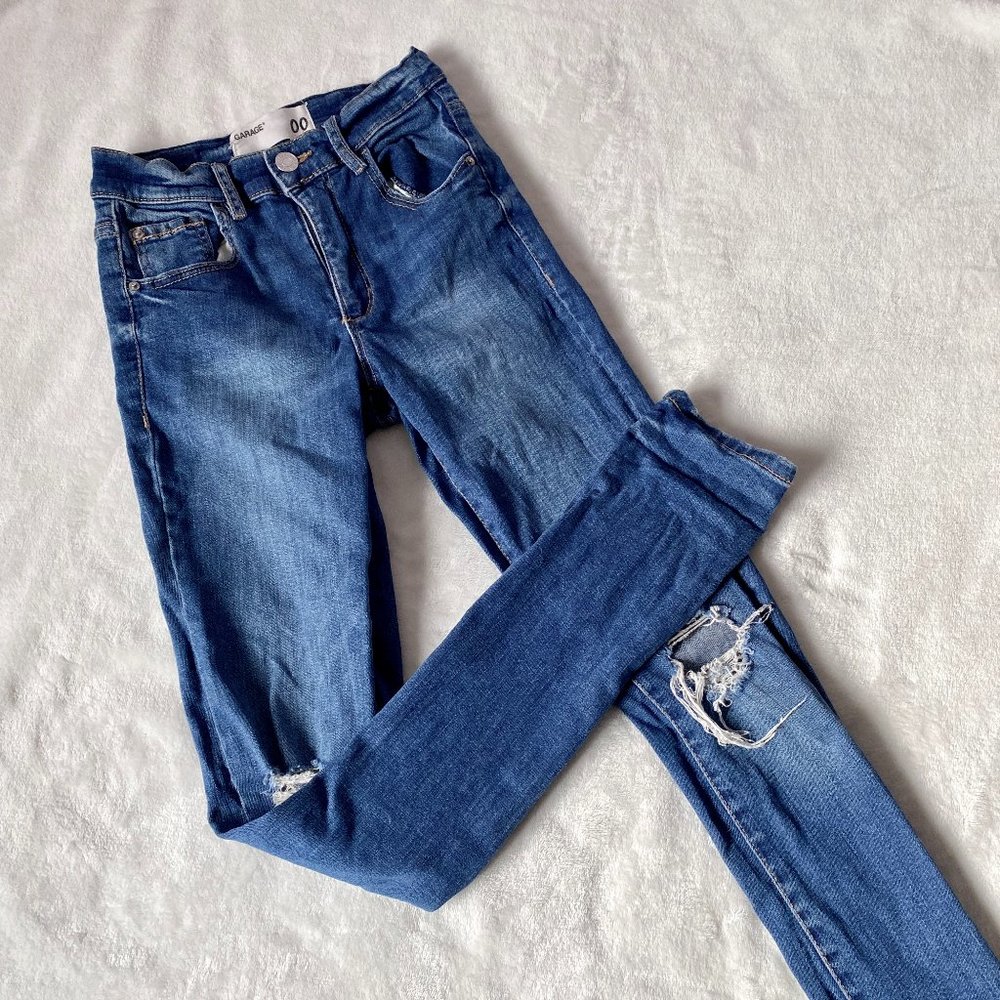 Garage Soft Retro High Waist Ripped Jeans
